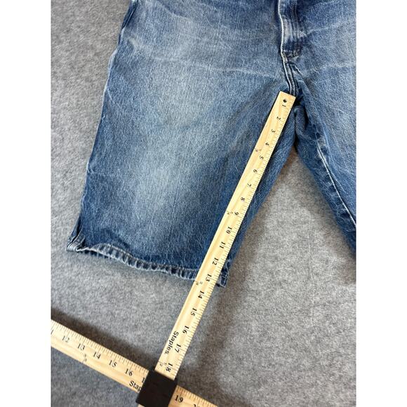 VINTAGE Dickies Jean Shorts Mens 34 Blue Denim Carpenter Workwear Utility Jorts - Picture 4 of 7